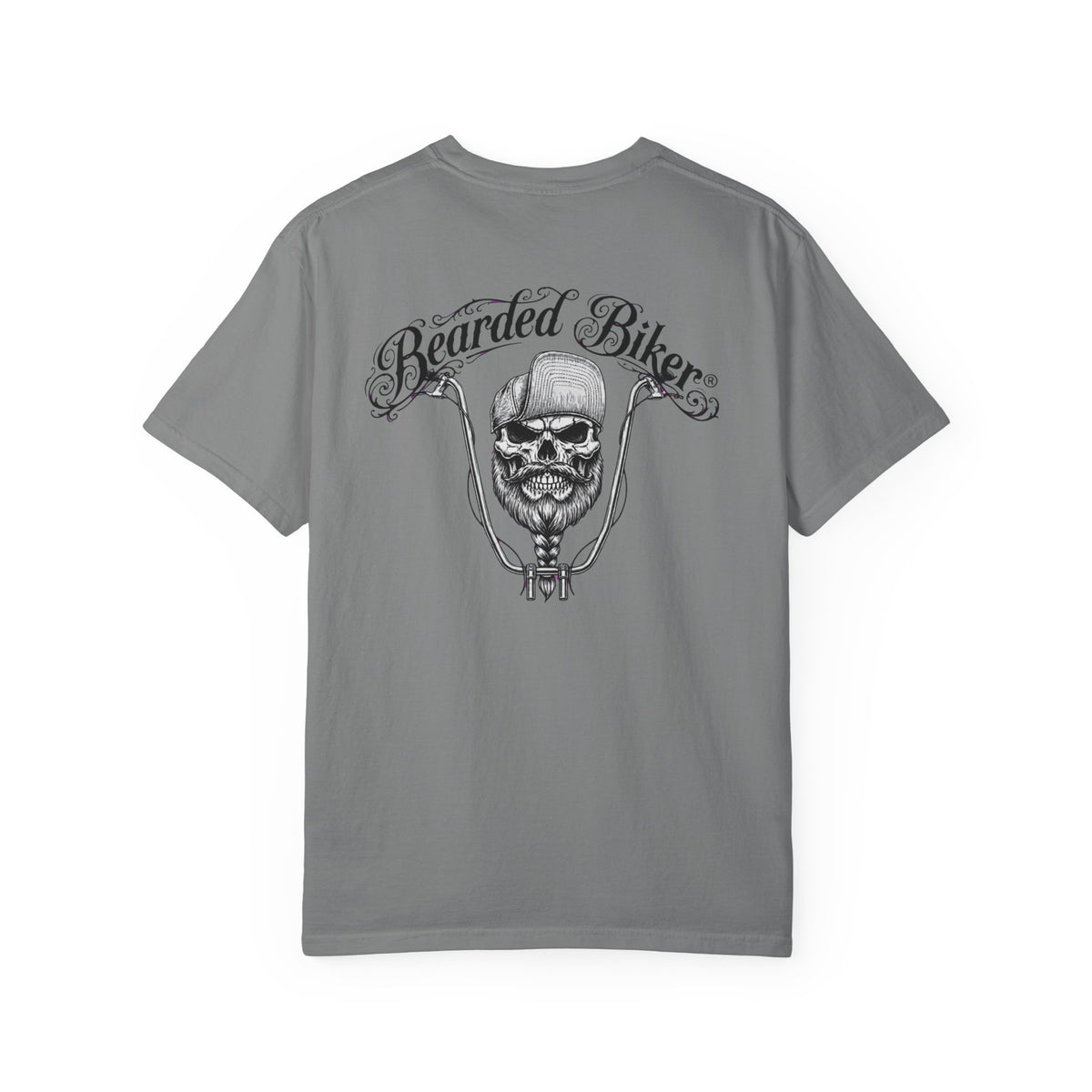 Bearded Biker Graphic T-Shirt — Skull & Handlebars Motorcycle Tee