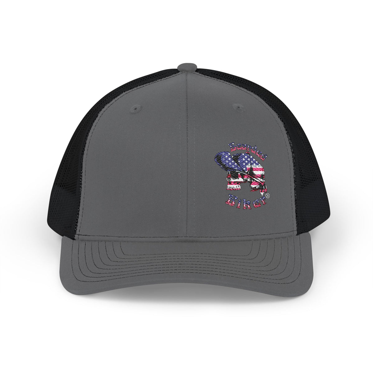 American Flag Skull Trucker Cap – Patriotic Snapback Hat