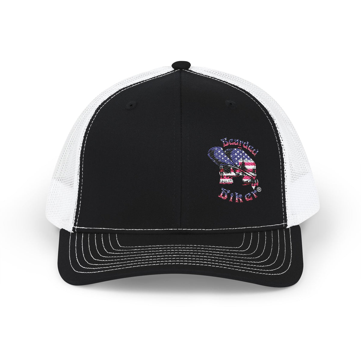 American Flag Skull Trucker Cap – Patriotic Snapback Hat