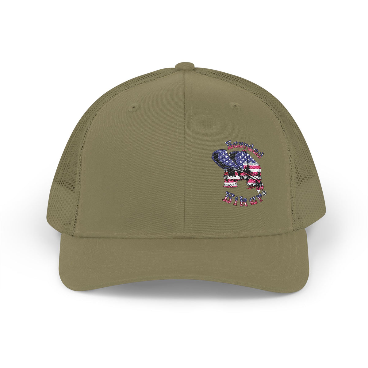 American Flag Skull Trucker Cap – Patriotic Snapback Hat