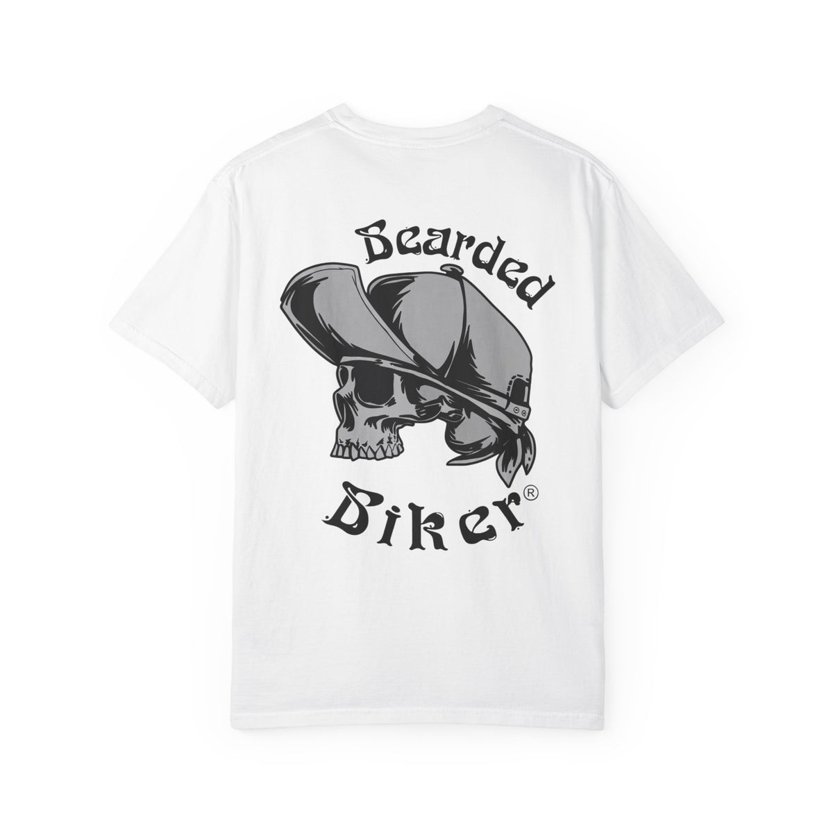 Bearded Biker Skull T-Shirt — Vintage Motorcycle Graphic Tee