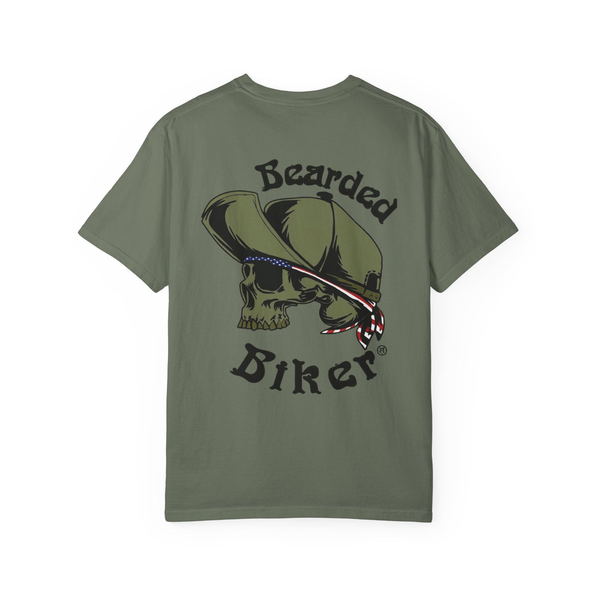 Bearded Biker Skull T-Shirt