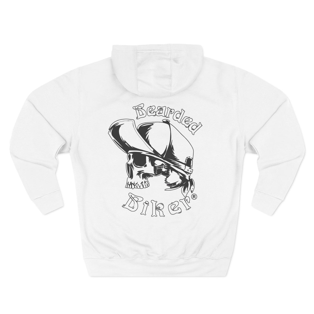 Bearded Biker Hoodie — Skull Cap Motorcycle Hooded Sweatshirt