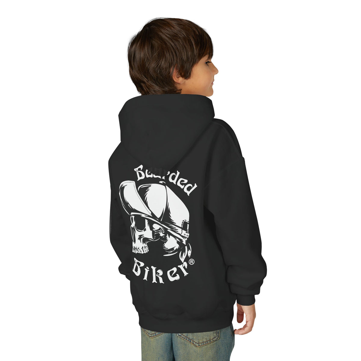 Youth bearded biker hoodie