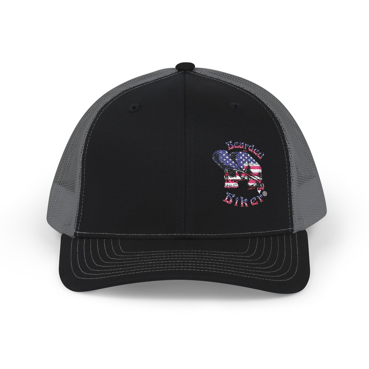 American Flag Skull Trucker Cap – Patriotic Snapback Hat