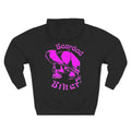 Bearded Biker Skull Hoodie — Pink Graphic Fleece Pullover