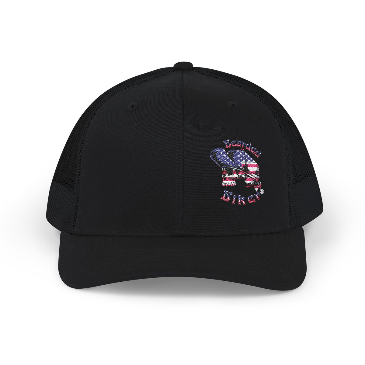 American Flag Skull Trucker Cap – Patriotic Snapback Hat